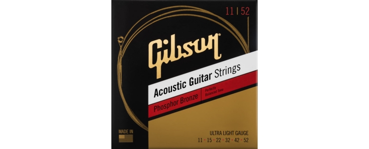 GIBSON SAG-PB11 Phosphor Bronze Acoustic Guitar Strings Ultra-Light